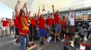 Diables Rouges : départ des supporters