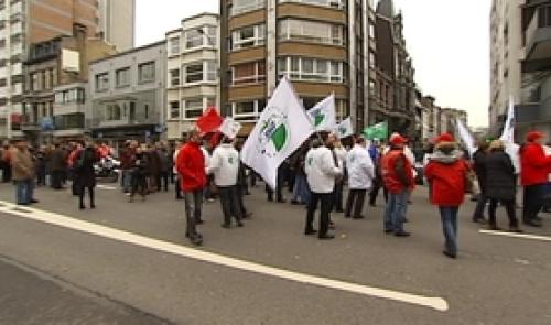 SPF Finances : manifestation à Liège