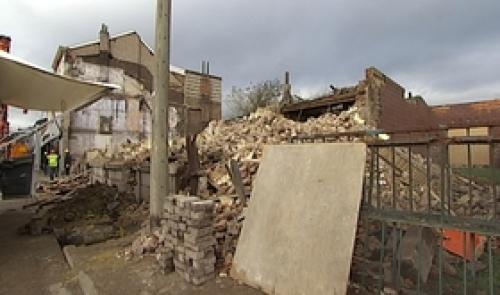 Seraing : démolition de la maison effondrée rue Ferrer