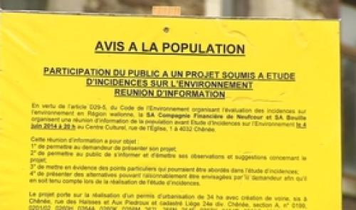 Chênée : opposition à un projet d'éco quartier