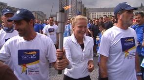 Liège : passage de la flamme olympique