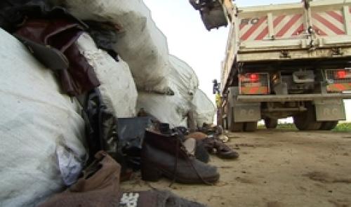 Hannut : les milliers de chaussures à l'incinérateur