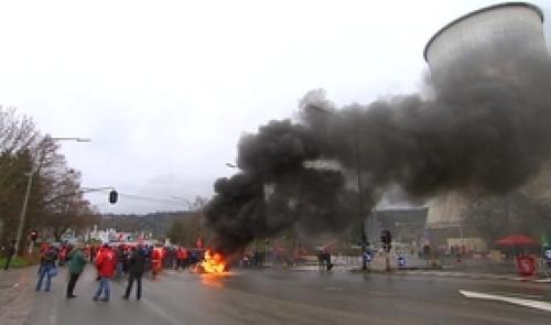 Manifestation de la CGSP à Huy