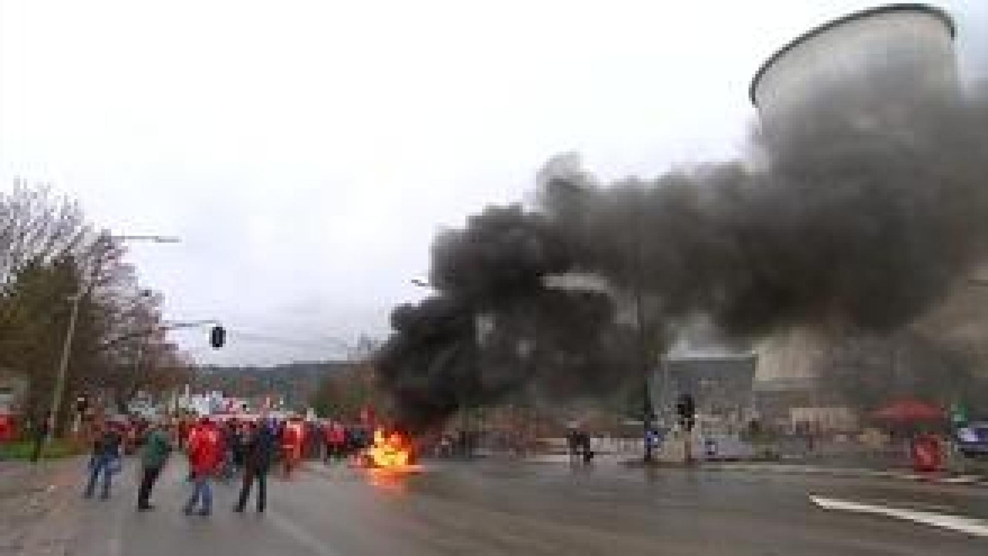 Manifestation de la CGSP à Huy