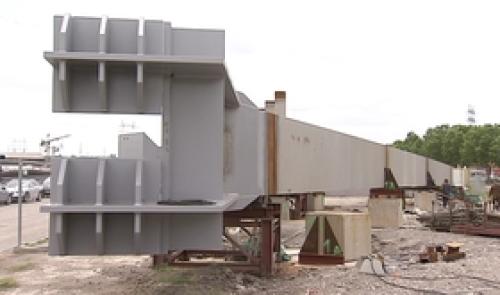 La passerelle de la Boverie en pré-assemblage