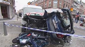 Accident spectaculaire en Outremeuse