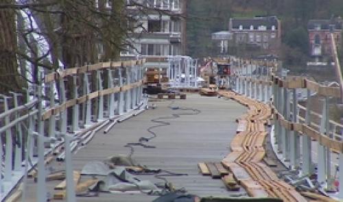 Important retard pour le chantier de la passerelle Boverie