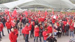 Action de grève de la FGTB: concentration aux Guillemins