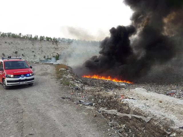 Important incendie au Centre d'Enfouissement Technique Intradel de Hallembaye