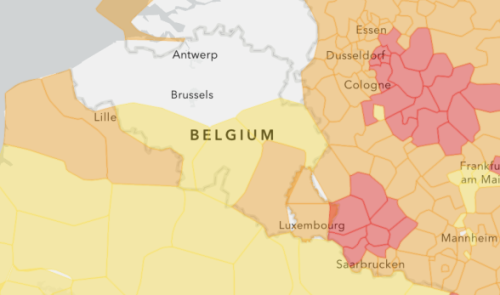 Intempéries: Liège, Hainaut et Namur en code jaune, Luxembourg en orange