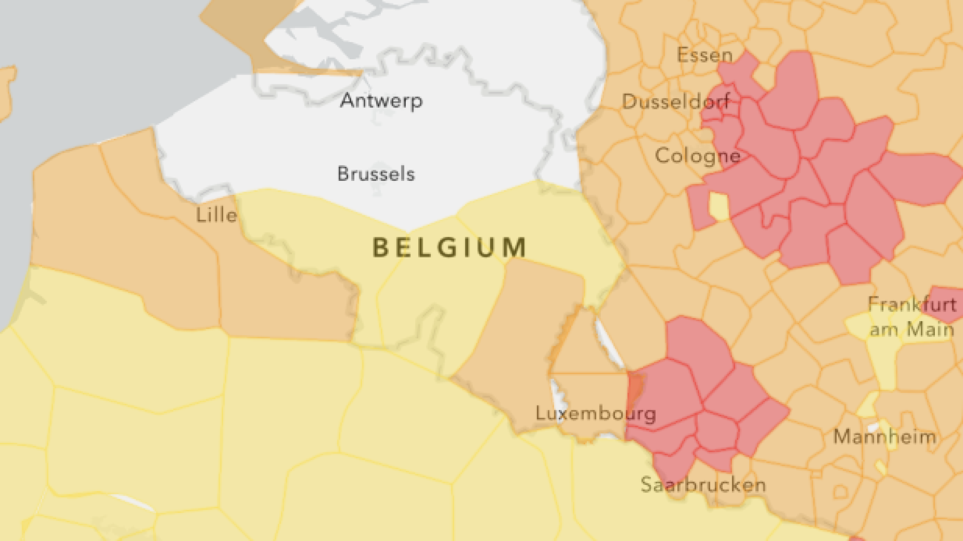Intempéries: Liège, Hainaut et Namur en code jaune, Luxembourg en orange