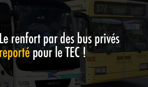 Le renforcement temporaire des lignes du TEC reporté au lundi 23 novembre