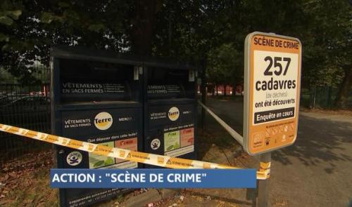 Les bulles à textiles transformées en scènes de crime à Ans