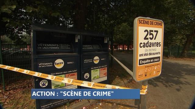 Les bulles à textiles transformées en scènes de crime à Ans