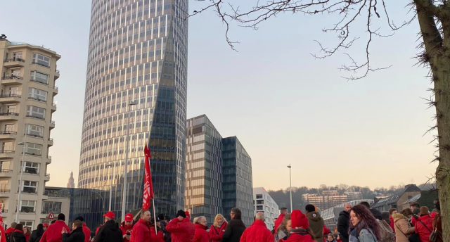 La FGTB a mené une action à la Tour des Finances de Liège