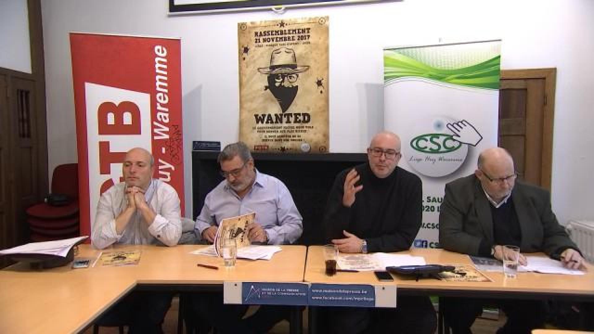 Manifestation FGTB et CSC le 21 novembre