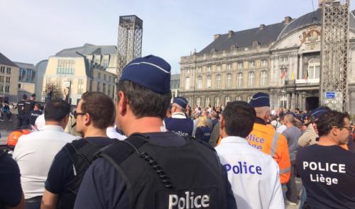Manifestations de policiers à Liège