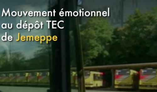 Mouvement émotionnel au dépôt TEC de Jemeppe
