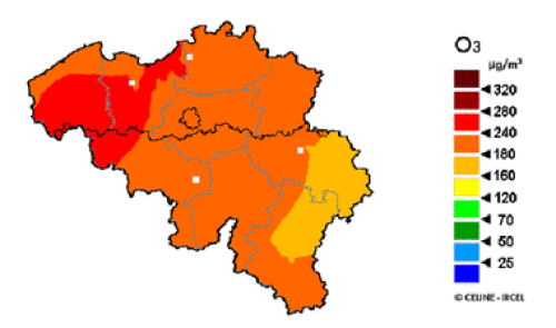 Ozone : risque de dépassement du seuil d'alerte