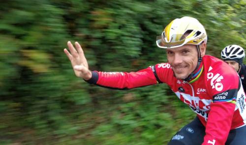 Philippe Gilbert au départ des championnats de Belgique et d'Europe de gravel