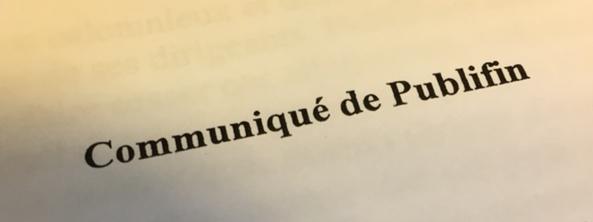 Que dit le communiqué de Publifin ?