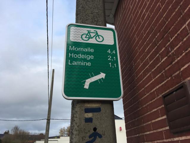 Remicourt : balisage spécifique pour les cyclistes
