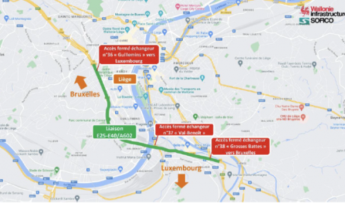 Réouverture de la liaison E40-E25/A602 peu avant 11h00 