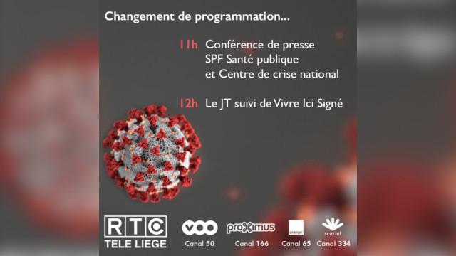 Retransmission de la conférence de presse "COVID-19" sur RTC dès ce jeudi