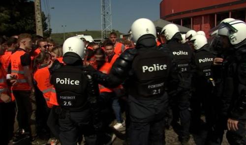 Les policiers liégeois en démonstration devant leurs collègues européens 