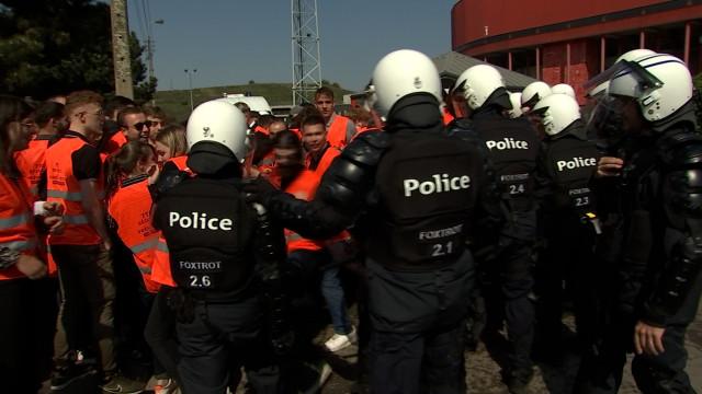 Les policiers liégeois en démonstration devant leurs collègues européens 