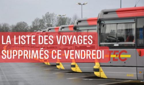 Suppressions de passages de certaines lignes du TEC ce vendredi