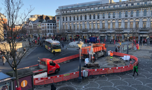 Travaux du tram : déviation des bus de la place Saint-Lambert