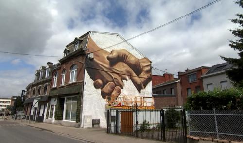 Une fresque pour commémorer la solidarité suite aux inondations de 2021