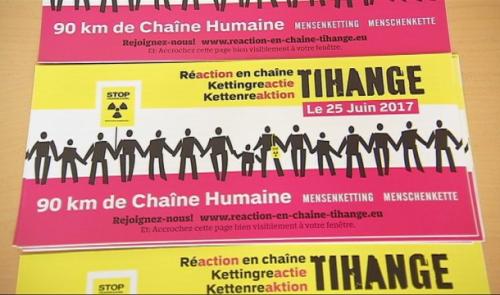 Une chaîne humaine anti-nucléaire entre Tihange et Aix-La-Chapelle