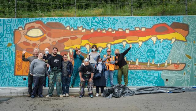 Une fresque monumentale réalisée par des artistes du Créahm Liège inaugurée à Namur