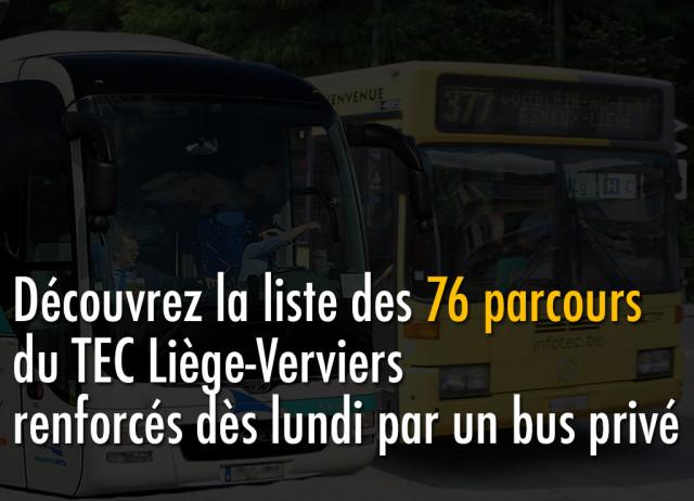 Voici les lignes TEC renforcées dès lundi 16 novembre
