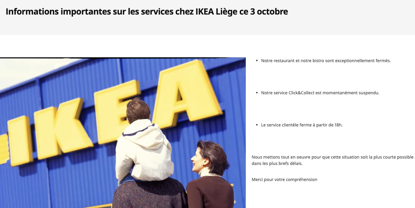 Ikea de Hognoul : la grève se poursuit pour une durée encore indéterminée