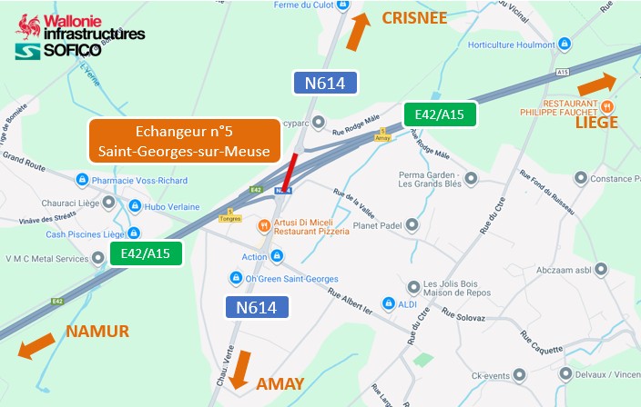 Pont de l'échangeur à Saint-Georges-sur-Meuse : reprise du chantier