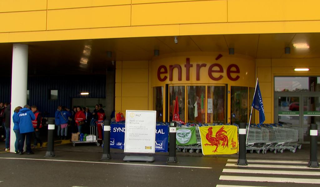 Le mouvement de grève se durcit chez Ikea, le magasin d'Hognoul est fermé