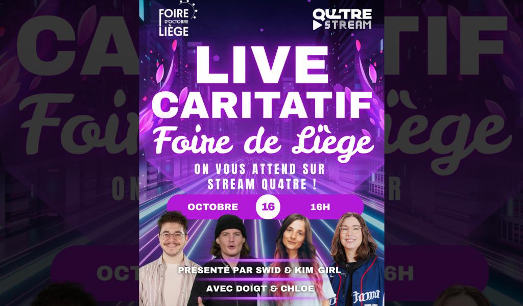 EN DIRECT : ÉMISSION SPÉCIALE – LIVE IRL CARITATIF À LA FOIRE DE LIÈGE