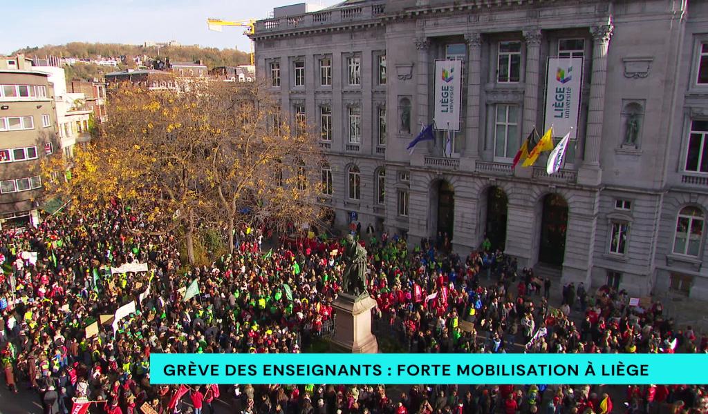 Grève des enseignants : forte mobilisation à Liège