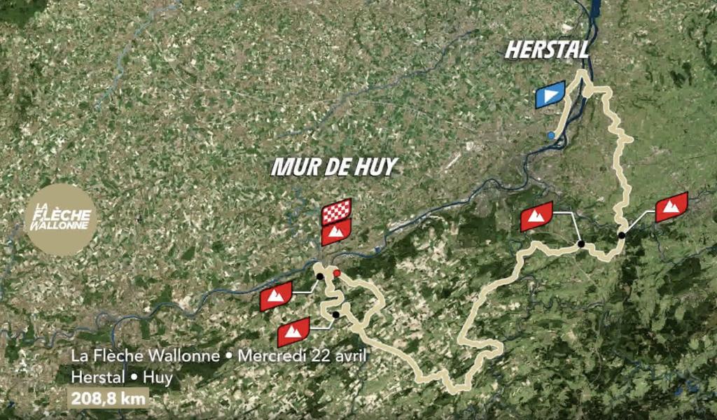 La Flèche wallonne 2026 partira de Herstal, 200km en province de Liège
