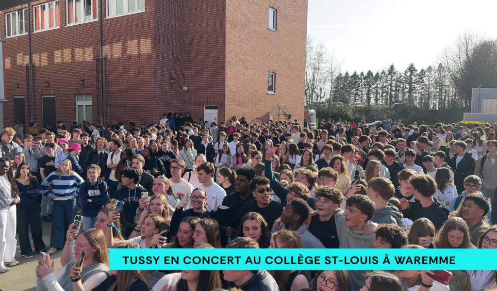 Le rappeur Tussy en concert dans la cour du Collège Saint-Louis à Waremme