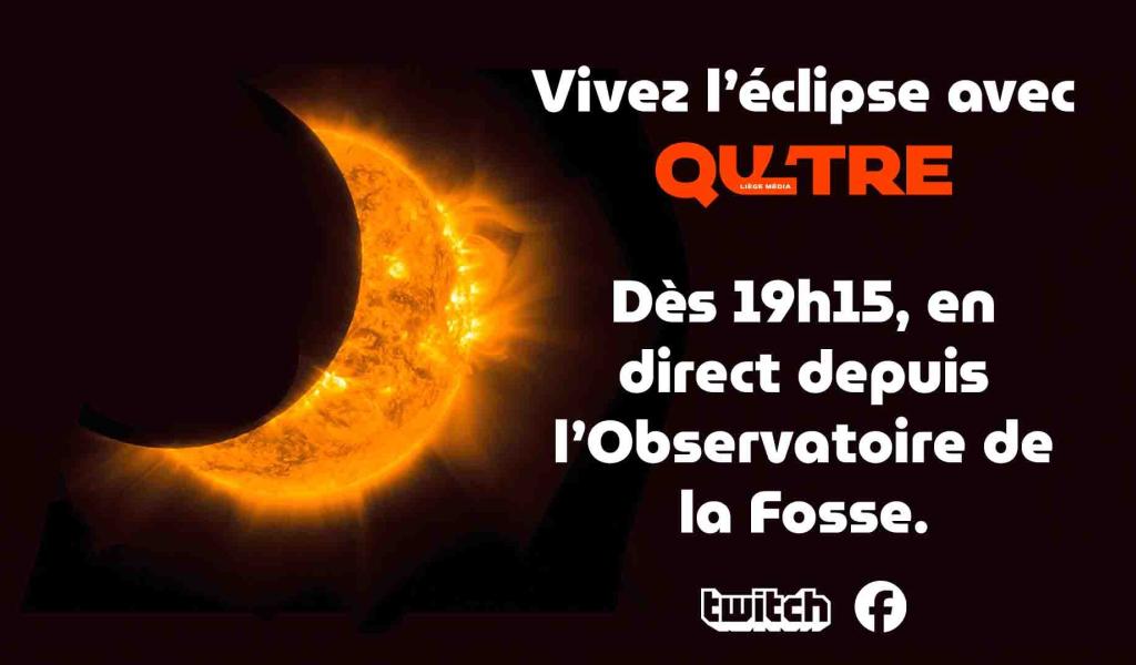Eclipse: suivez le phénomène en direct sur Qu4tre