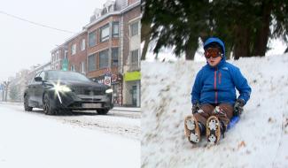 Neige en Province de Liège : traffic ralenti et enfants ravis