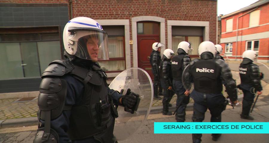 Des exercices de police autour du stade, à Seraing