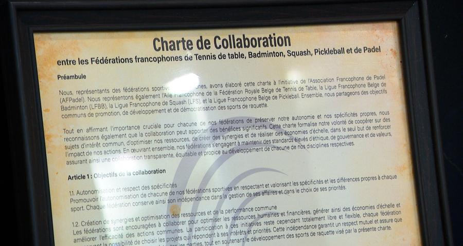 Charte de collaboration entre 5 sports de raquette