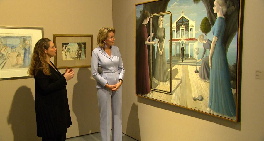 La Reine Mathilde visite l'expo Paul Delvaux