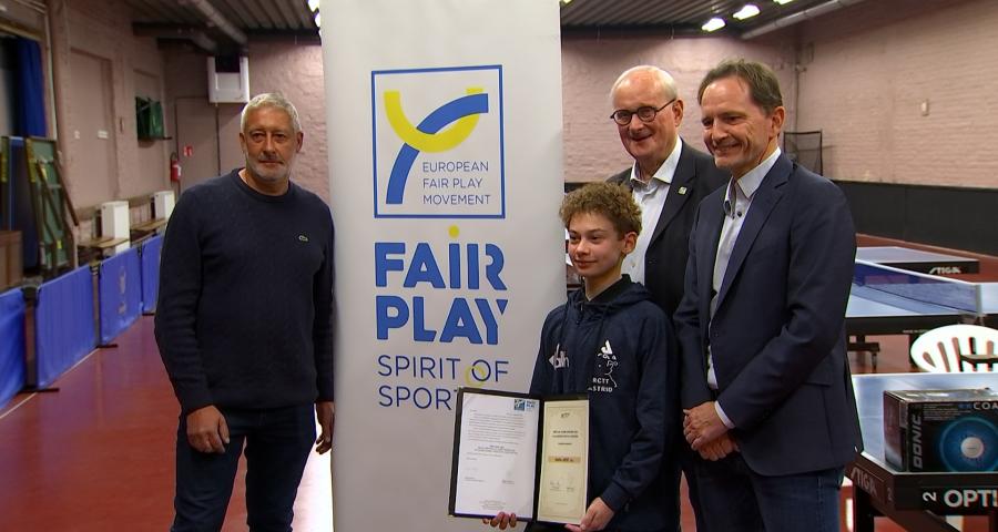 Un jeune pongiste mis à l'honneur pour son fair-play