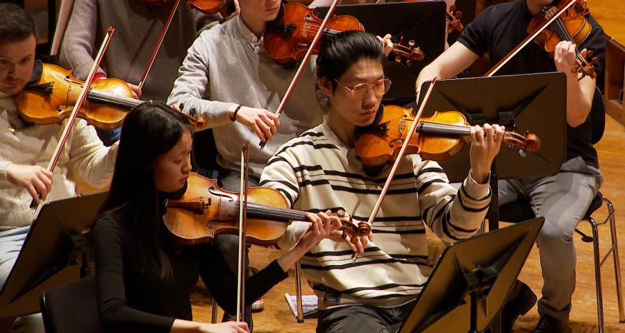La session d'orchestre du Conservatoire royal de Liège se prépare